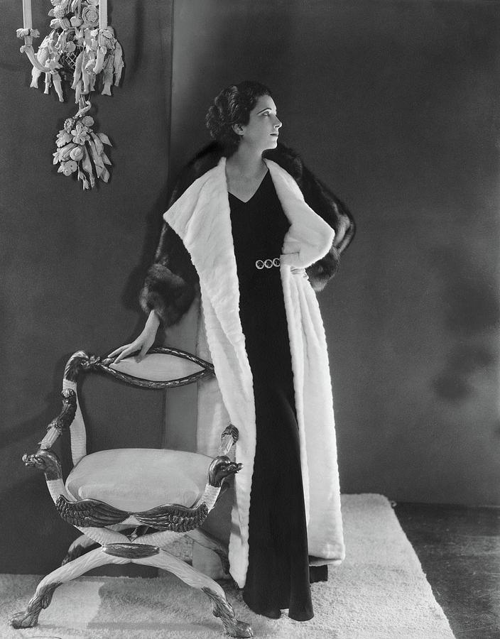 Kay Francis Wearing A Fur Coat Photograph by Horst P. Horst