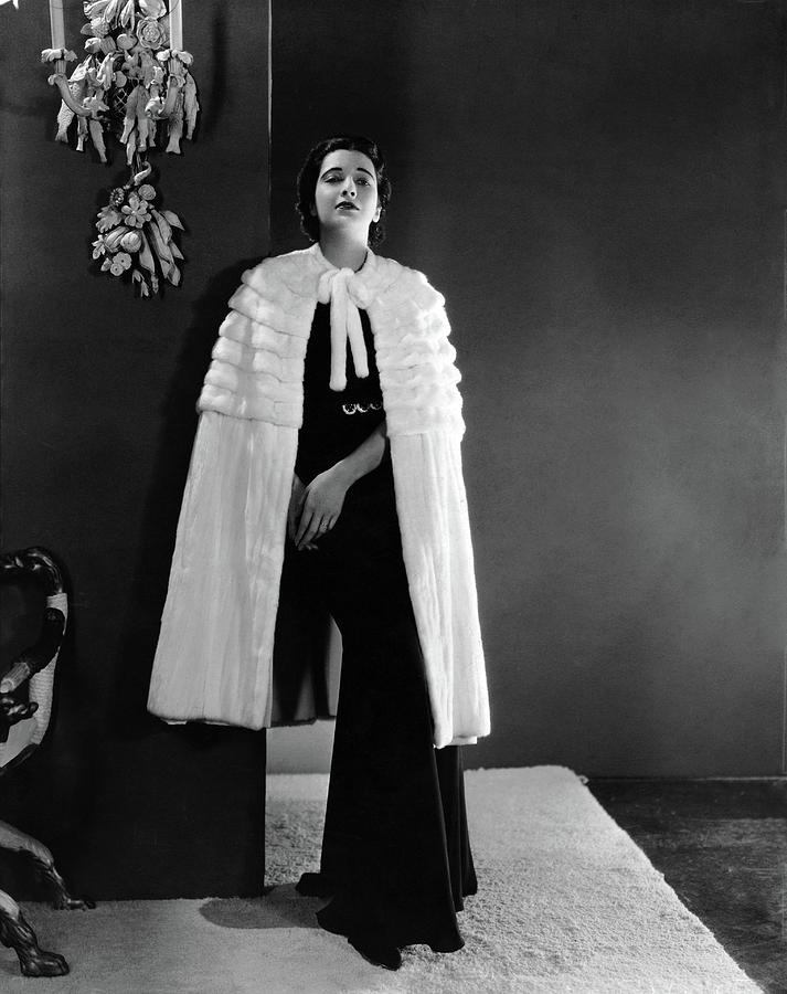 Kay Francis Wearing An Ermine Cape Photograph by Horst P. Horst