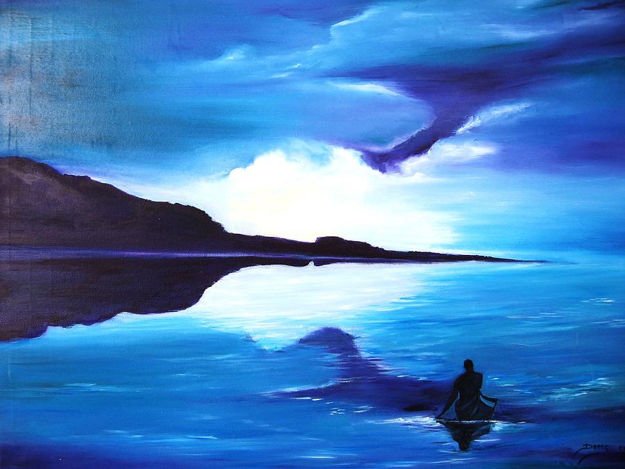 Oil Landscapes Painting - Kayak by Doris Cohen