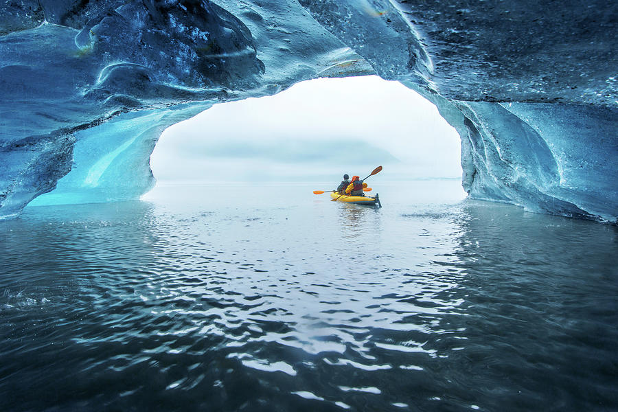 Kayak In Ice Cave Photograph by Piriya Photography