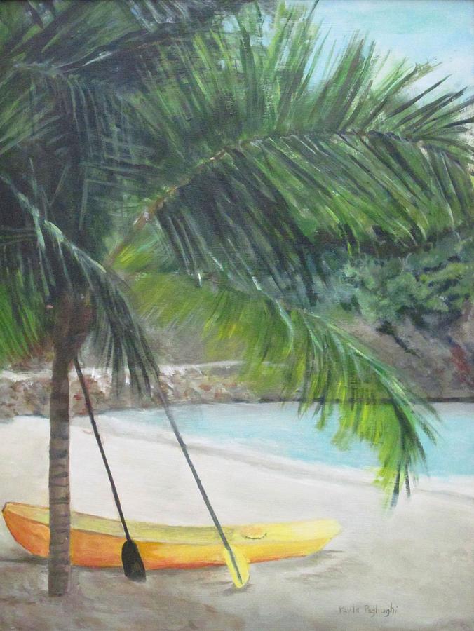 Kayak in Labadee Painting by Paula Pagliughi