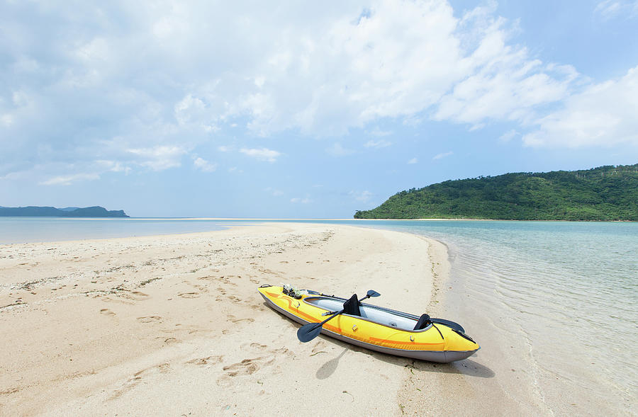 Kayak On Deserted Coral Sand Cay With Photograph by Ippei Naoi