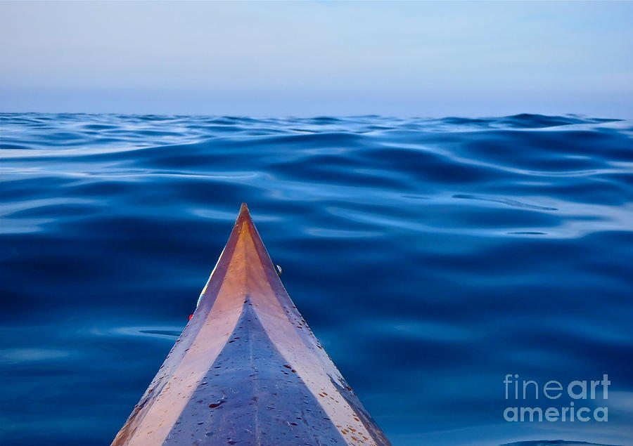 Kayak on Velvet Blue Photograph by Michael Cinnamond