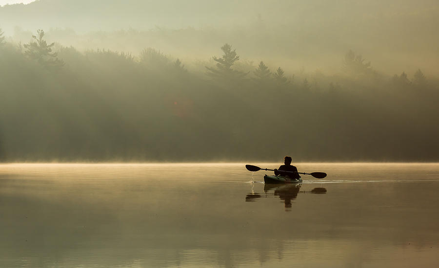 Kayaking at sunup Photograph by Vance Bell