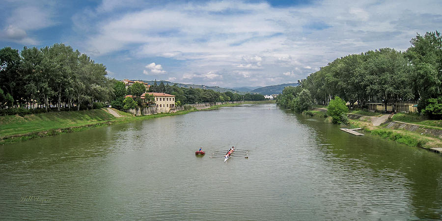 Rowing down the Arno - Panorama Photograph by Will Wagner