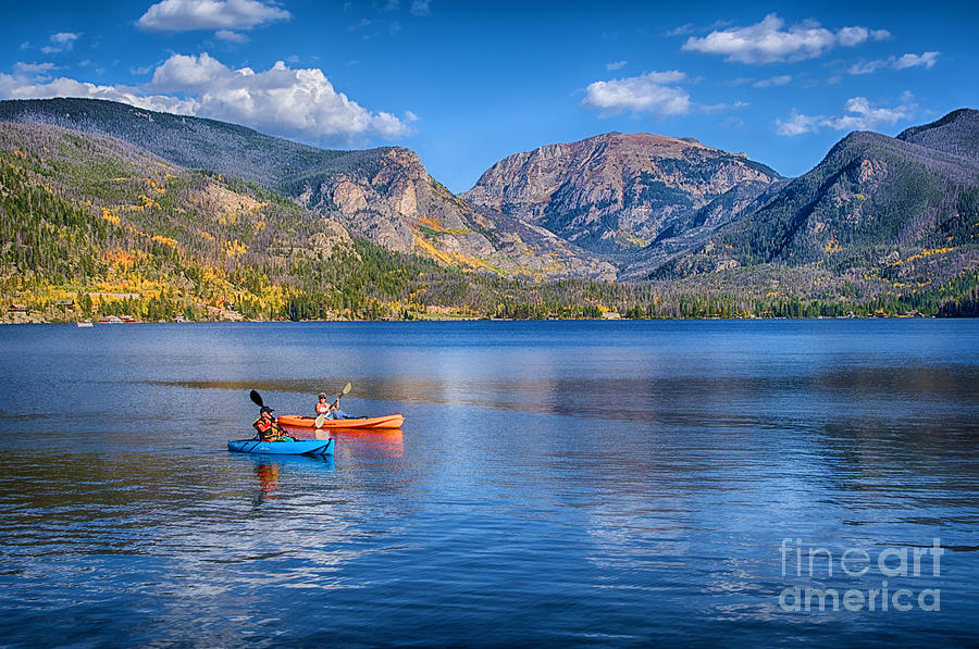 Kayaking Grand Lake Photograph by Priscilla Burgers