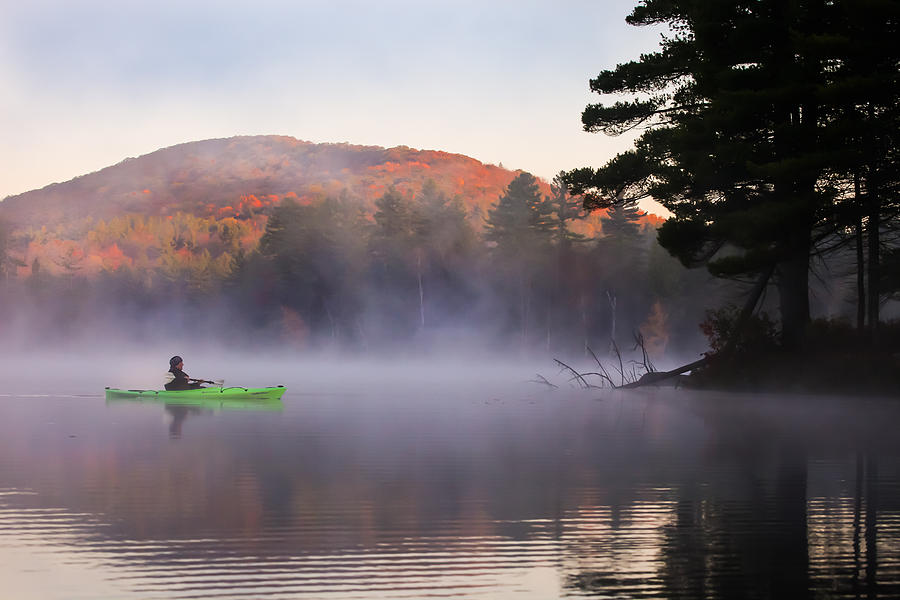 Kayaking in the mist Photograph by Vance Bell