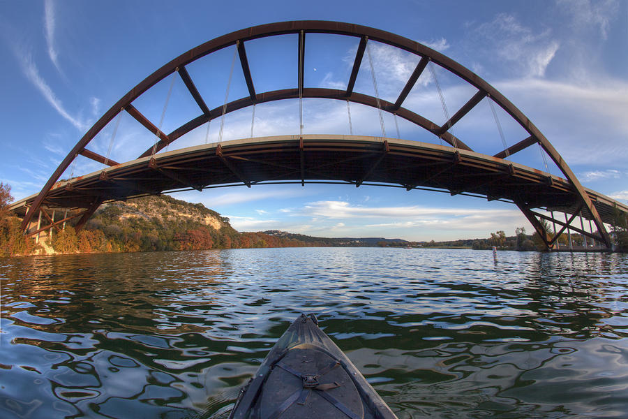 Pennybacker Bridge Photograph - Kayaking under Pennybacker Bridge - Austin ...
