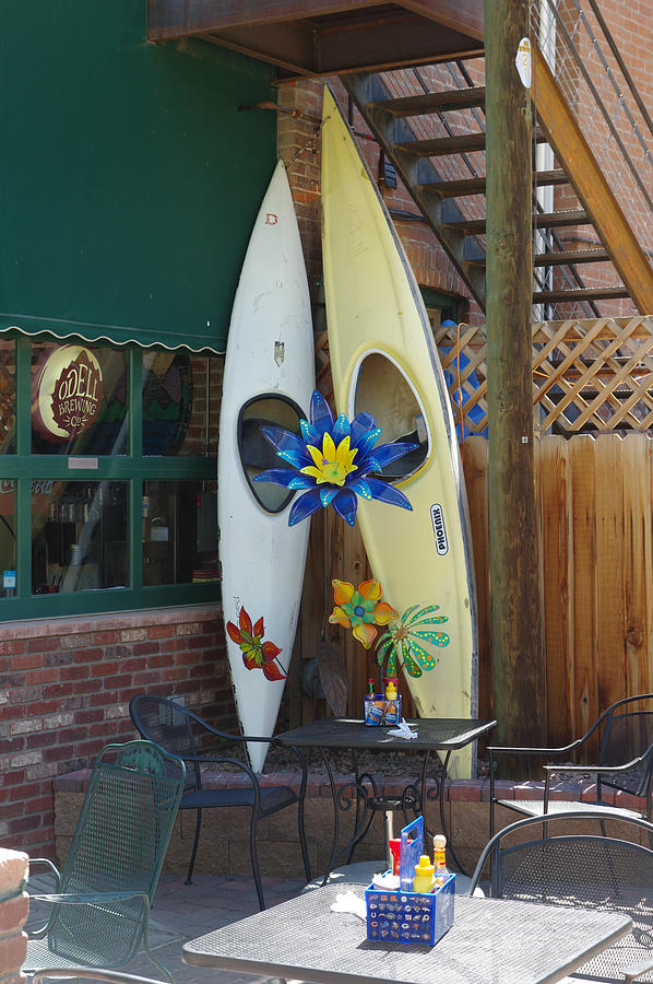 Kayaks As Decorations Photograph by Gary Benson