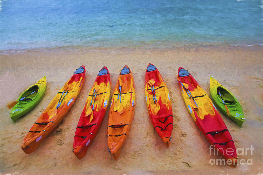 Kayaks at Manly Photograph by Sheila Smart Fine Art Photography