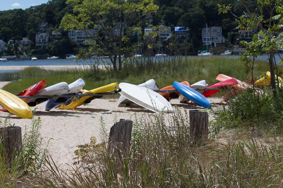 Kayaks Centerport Beach Long Island New York Photograph by Susan Jensen