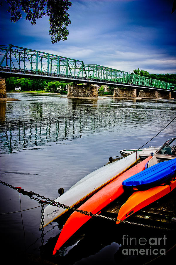 Kayaks on The Delaware Photograph by Colleen Kammerer