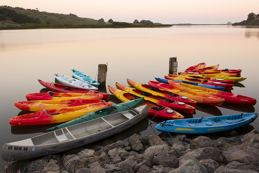 Kayaks on the Russian River Photograph by Joe Doherty