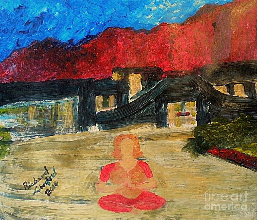 Kayenta Evening Prayer and Yoga Painting by Richard W Linford