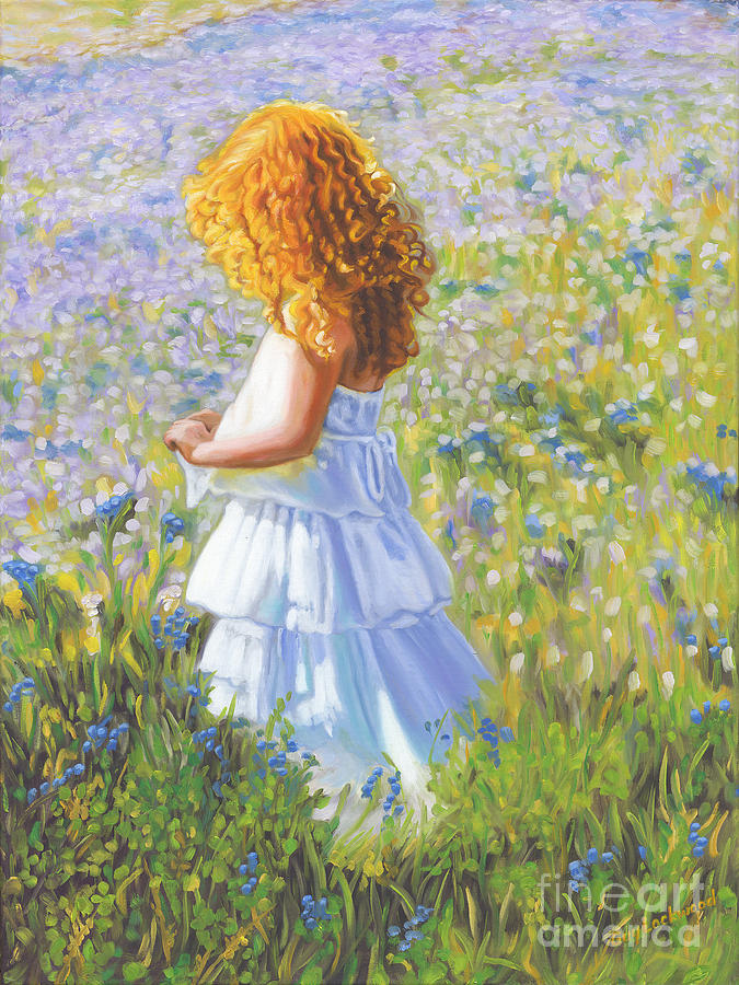 Flower Painting - Kaylee  Our Little Angel by Guy C Lockwood