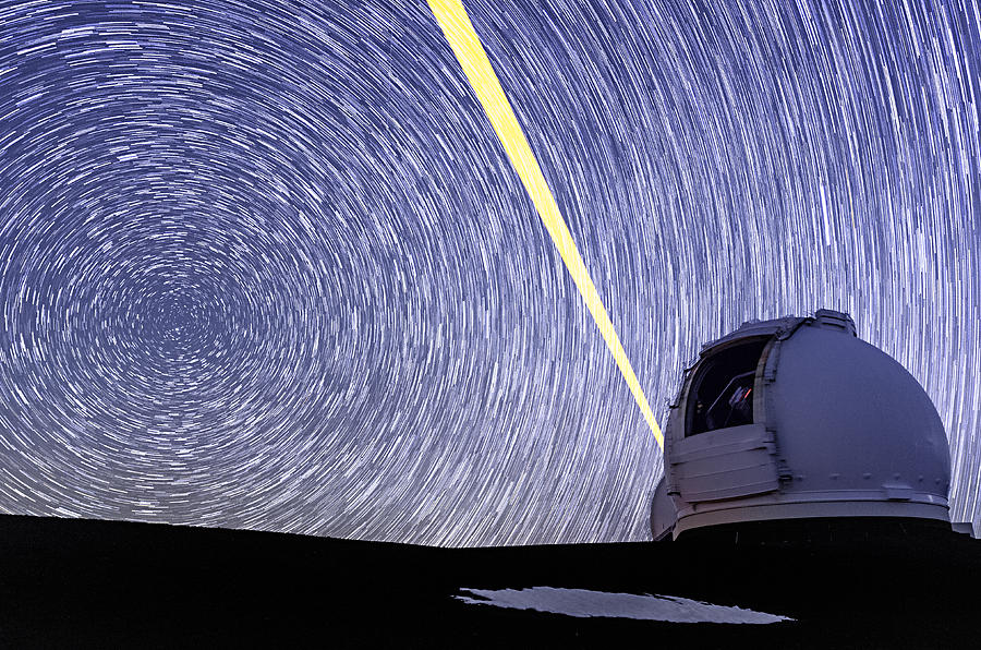 Keck Laser and Polaris Star Trails Photograph by Jason Chu