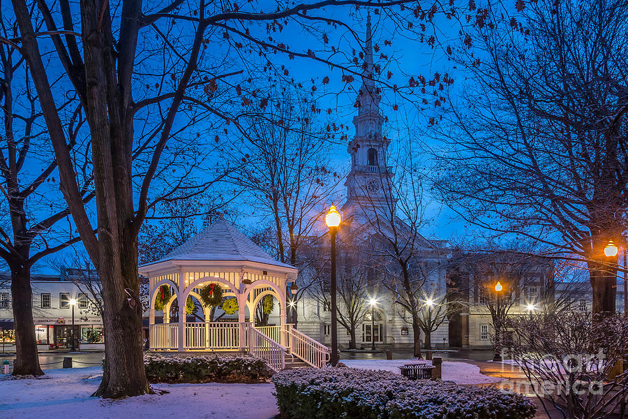 Christmas Photograph - Keene Central Square at the Holidays by Susan Cole Kelly