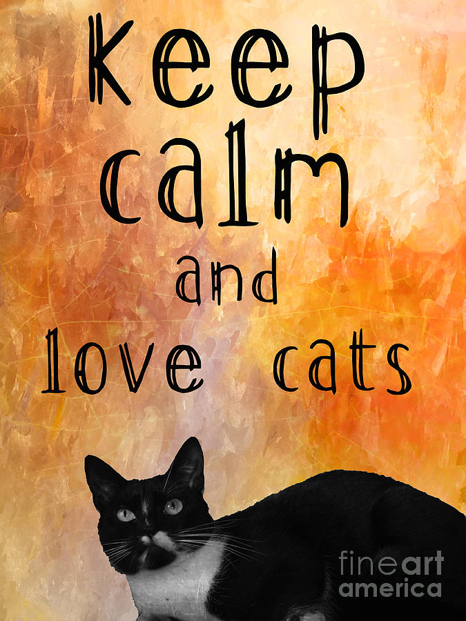 Keep calm and love cats Digital Art by Justyna Jaszke JBJart