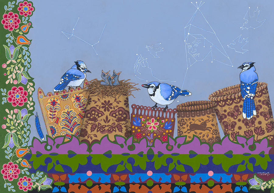 Bird Painting - Keeper of Songs by Chholing Taha