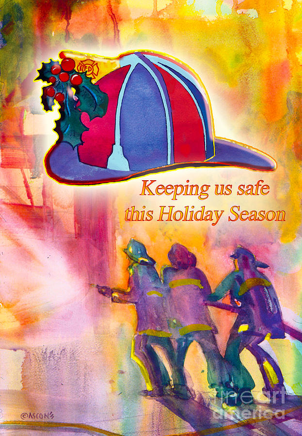 Keeping Us Safe This Holiday Season Painting by Teresa Ascone