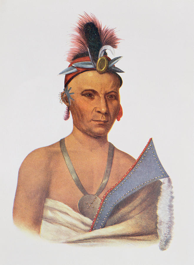 Medicine Man Photograph - Keesheswa Or The Sun, A Fox Chief, C.1837, Illustration From The Indian Tribes Of North America by Charles Bird King