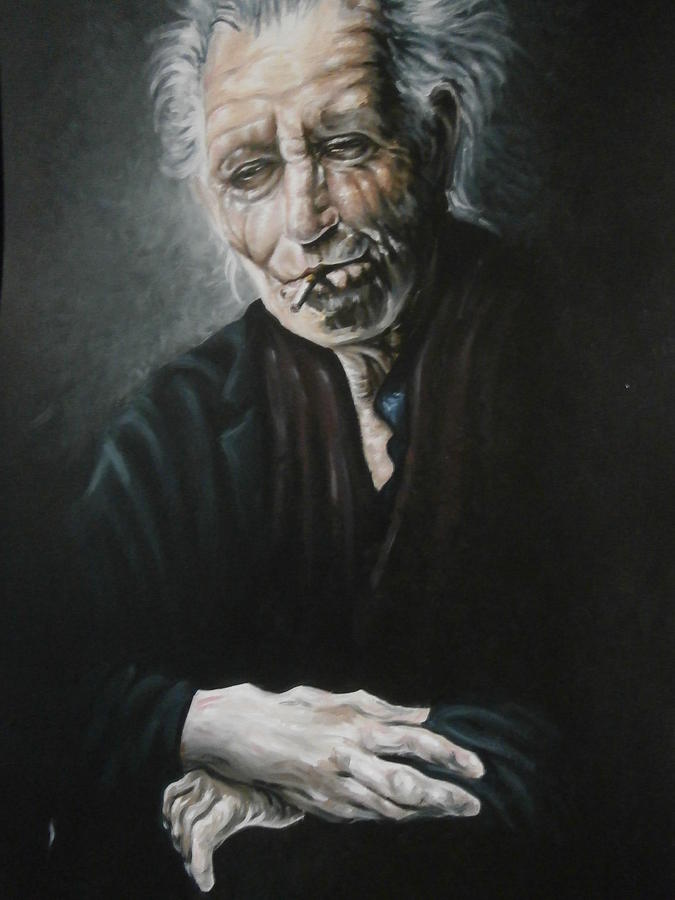 The Rolling Stones Painting - Keith Richards by Esther Rosier