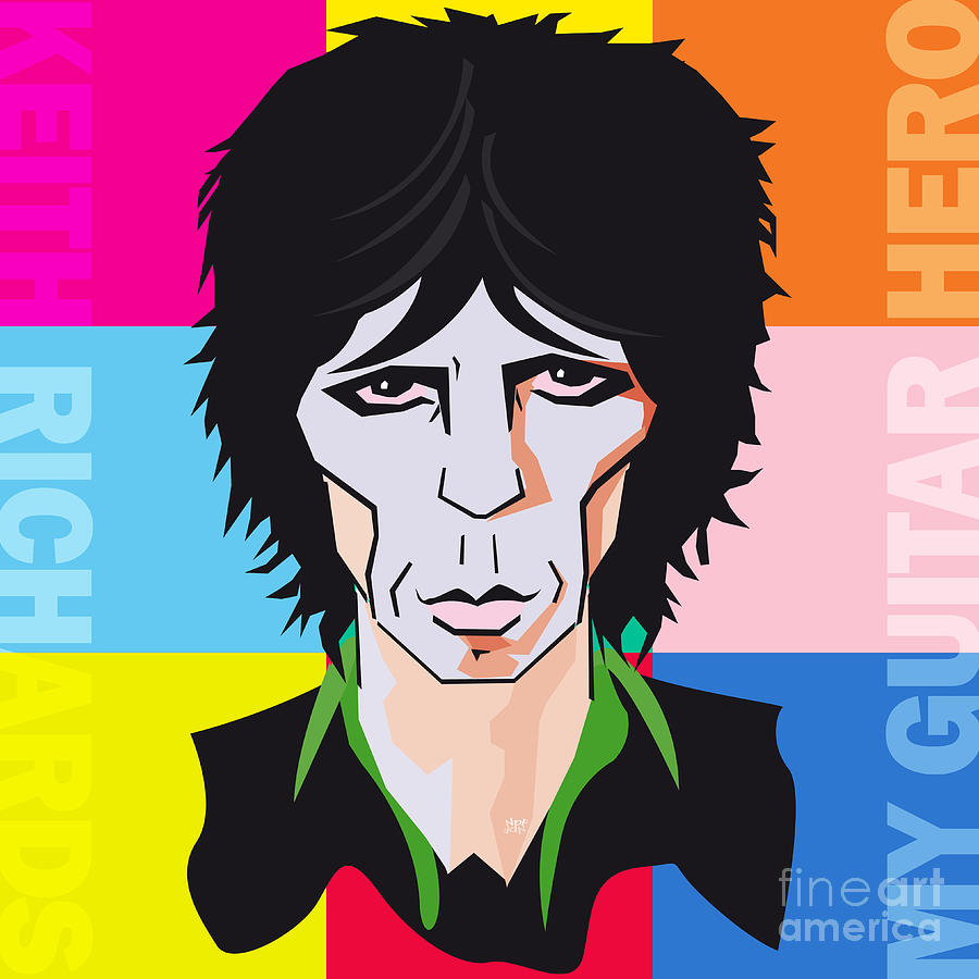 Music Digital Art - Keith Richards Guitar Hero by Neil Finnemore