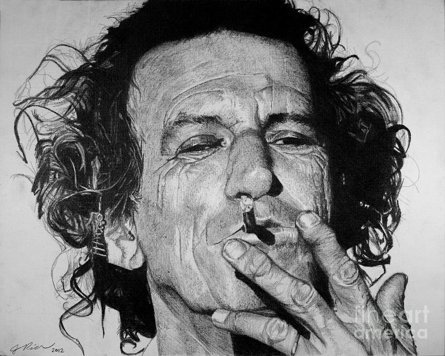 Keith Richards Drawing by Jeff Ridlen