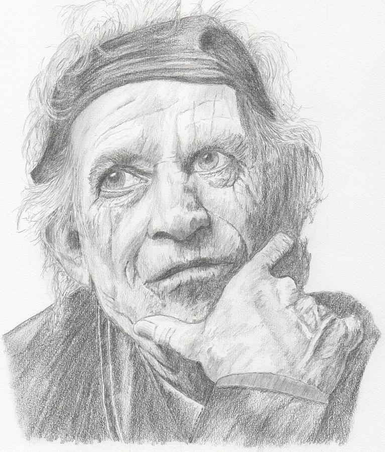 Keith Richards Drawing by Keith Miller