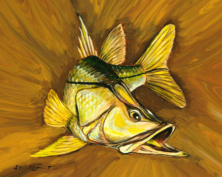 Bass Painting - Kelly Bs Snook by Steve Ozment