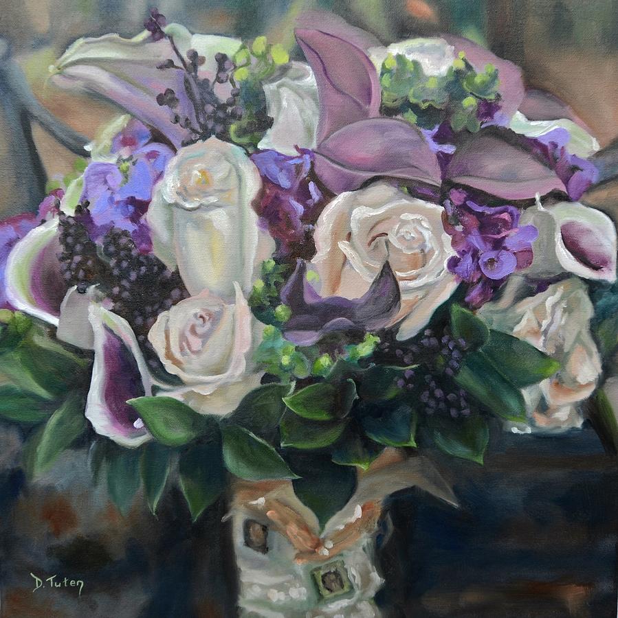 Flower Painting - Kellys Bridal Bouquet by Donna Tuten