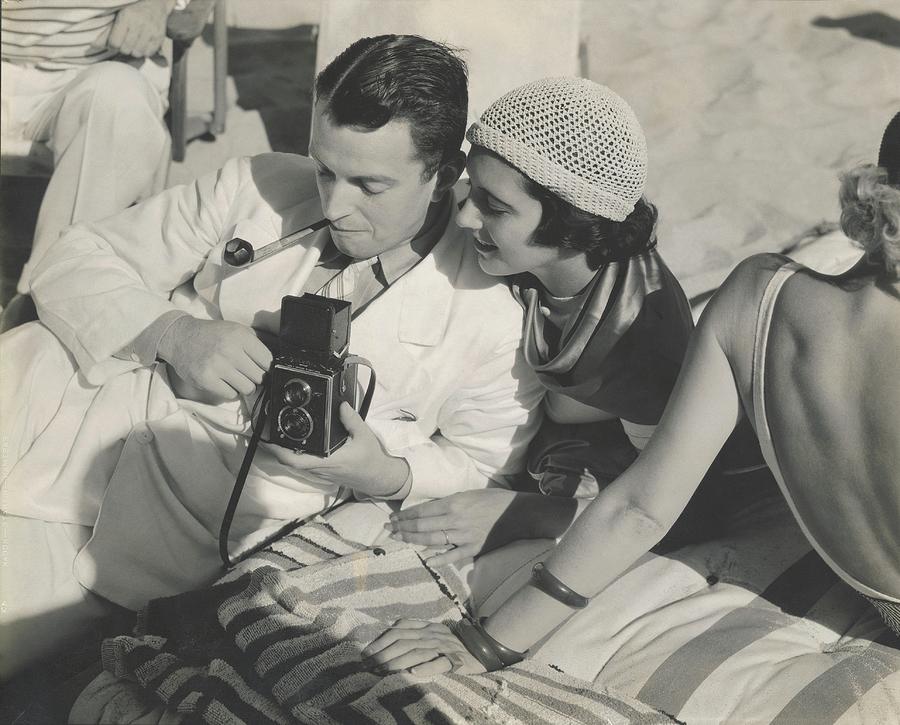 Kenneth Mackenna And Kay Francis With A Camera Photograph by Edward Steichen