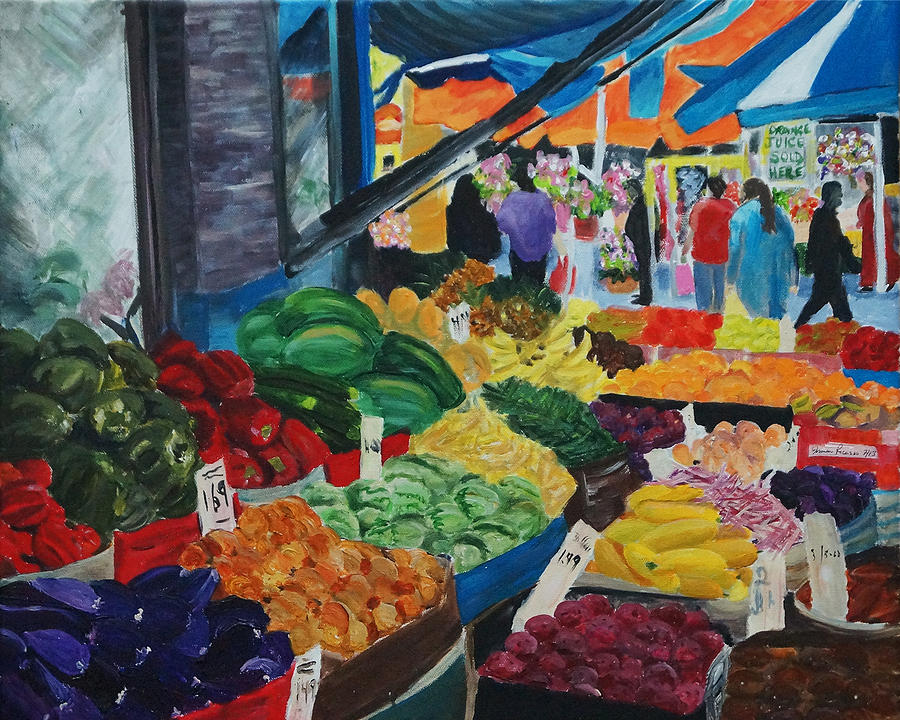 Vegetable Painting - Kensington Market by Frankie Picasso
