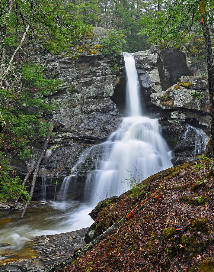 Nature Photograph - Kent Falls State Park CT Waterfall by Glenn Gordon