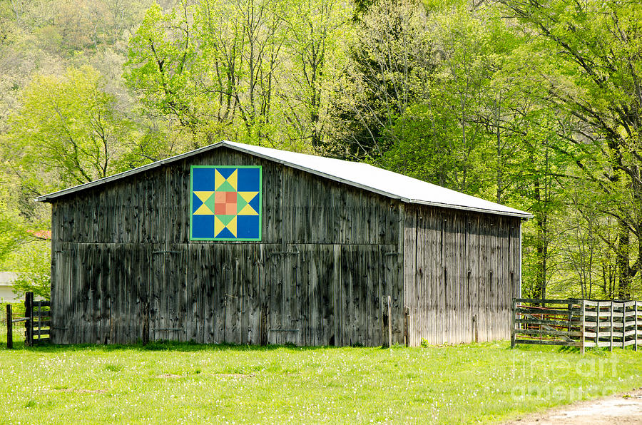 Kentucky Barn Quilt - Eight-Pointed Star Photograph by Mary Carol Story