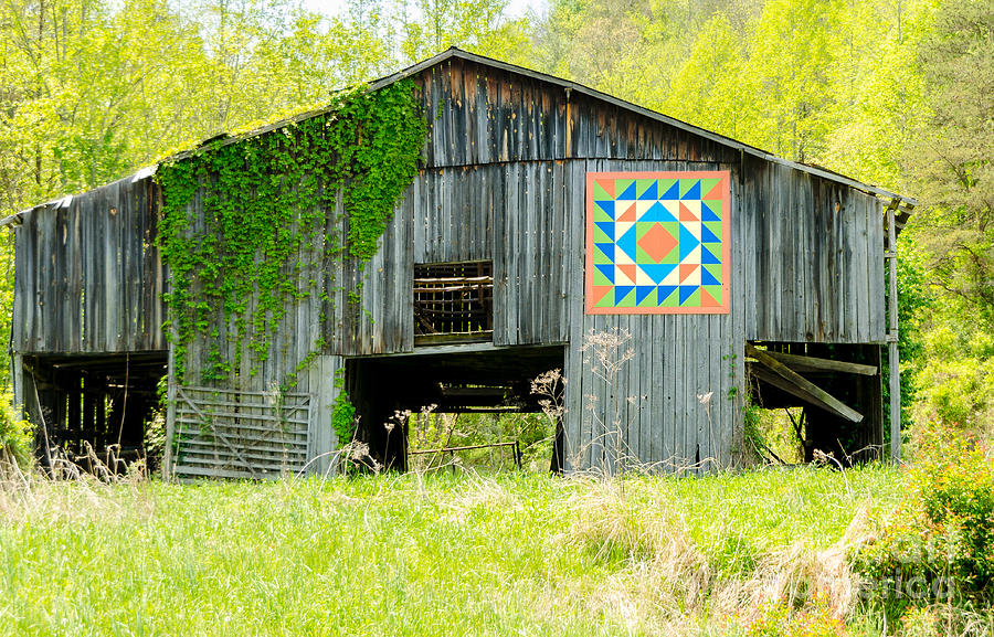Kentucky Barn Quilt - Thunder and Lightening Photograph by Mary Carol Story