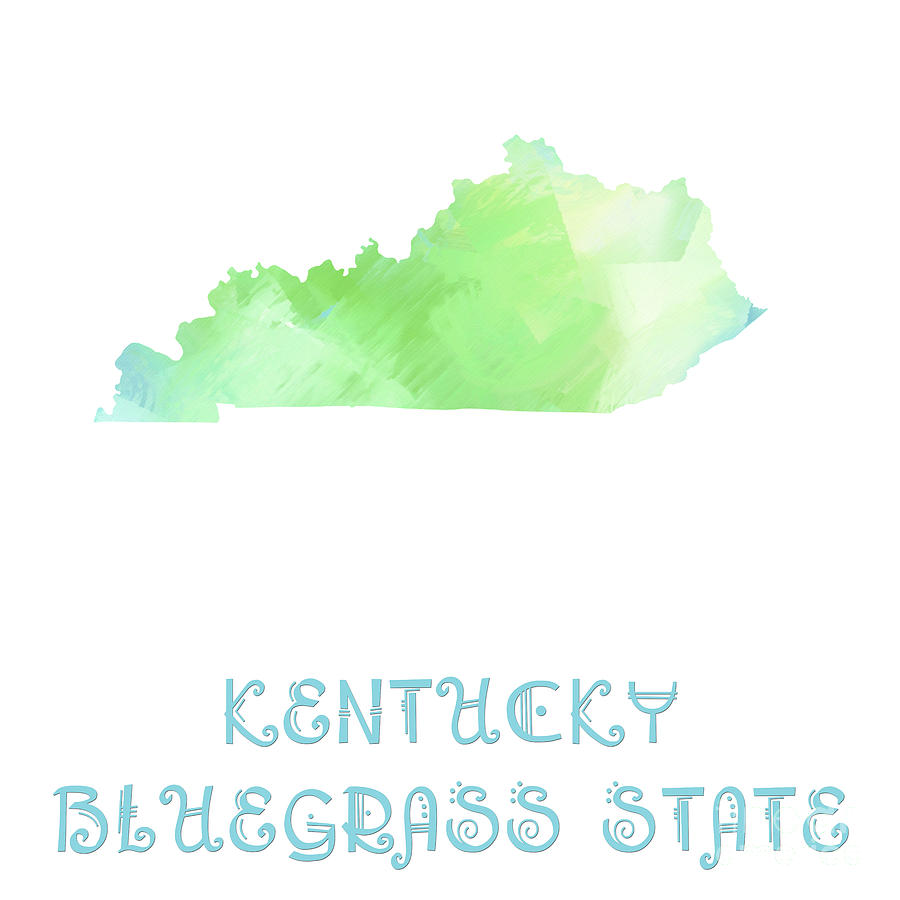 Kentucky - Bluegrass State - Map - State Phrase - Geology Digital Art by Andee Design