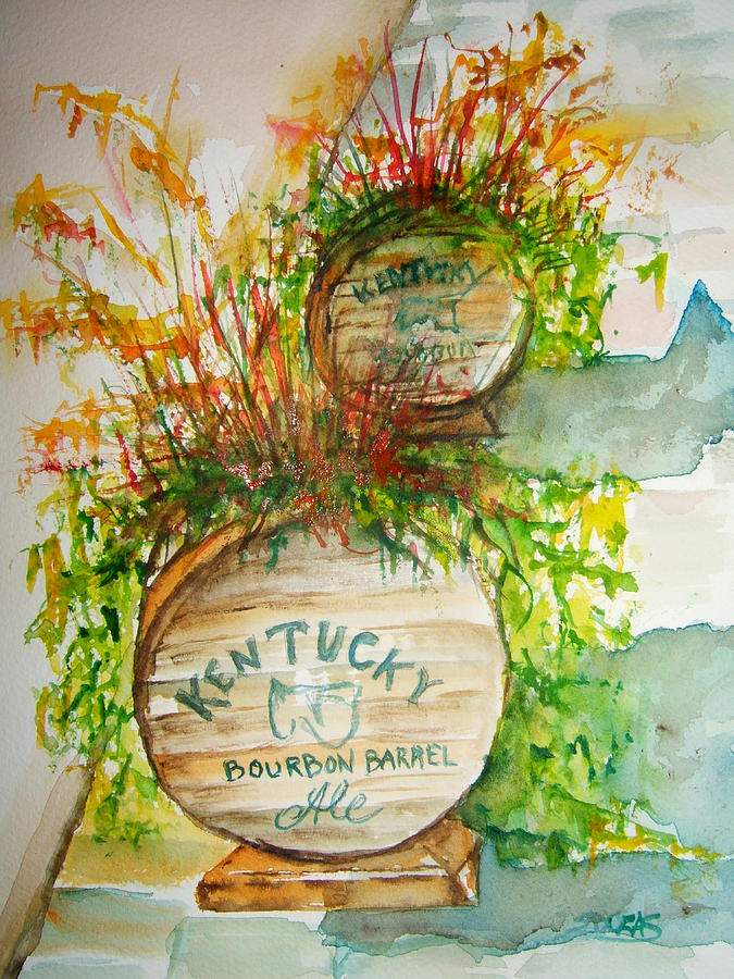 Bourbon Painting - Kentucky Bourbon Barrels by Elaine Duras