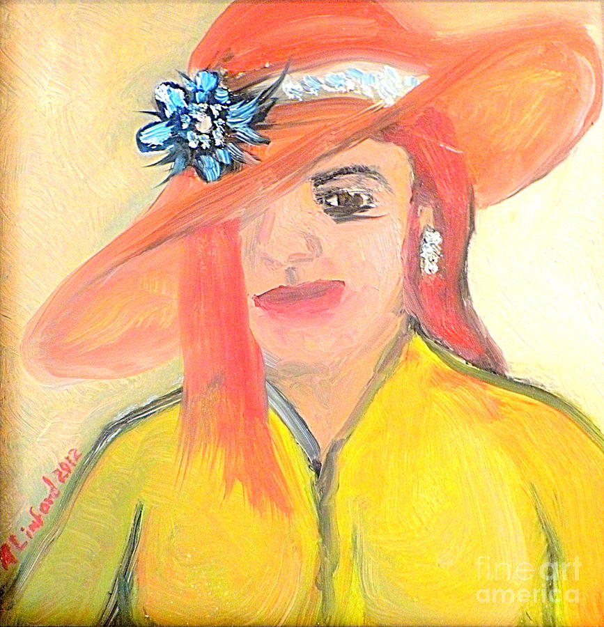 Kentucky Derby Hat Woman 1 Painting by Richard W Linford