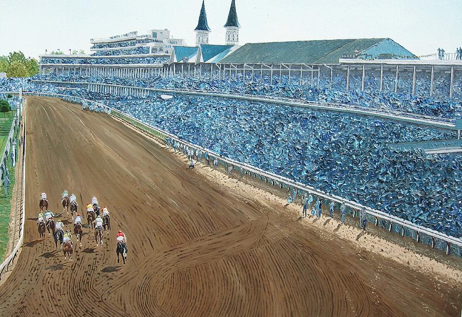 Kentucky Derby Painting - Kentucky Derby - Horse Race by Mike Rabe