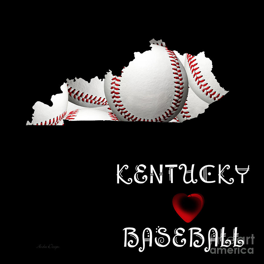 Kentucky Loves Baseball Digital Art by Andee Design