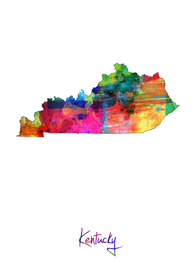 Kentucky Map Digital Art - Kentucky Map by Michael Tompsett