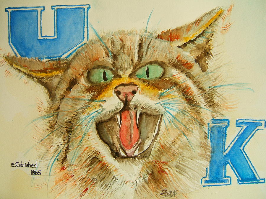 University Of Kentucky Painting - Kentucky Wildcats by Elaine Duras