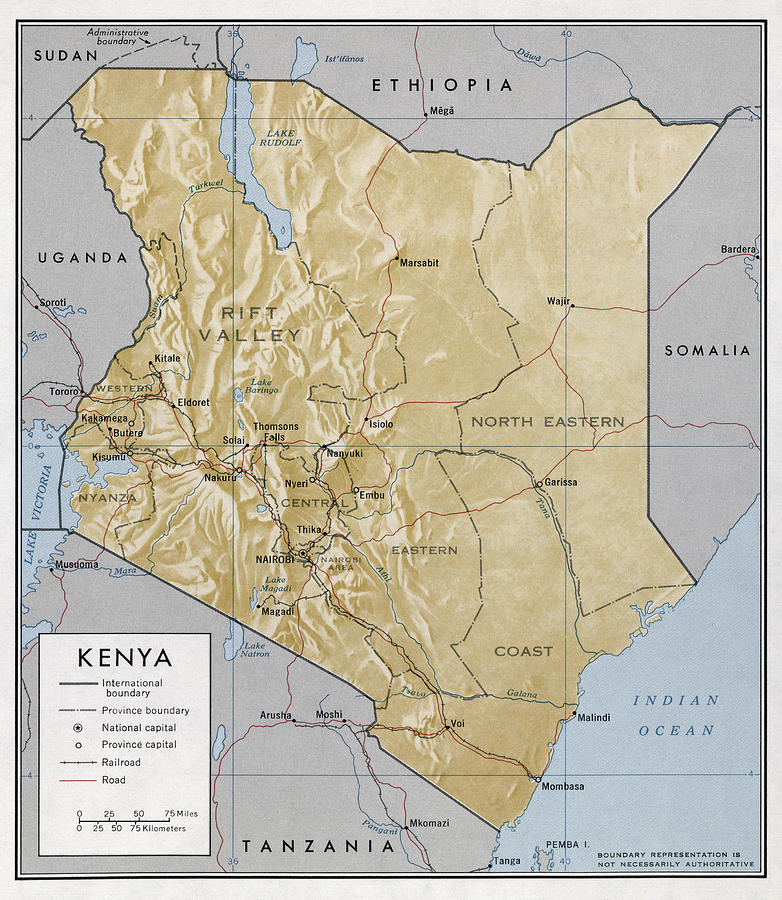 Kenya C I A Map 1970 Photograph by Compass Rose Maps - Fine Art America