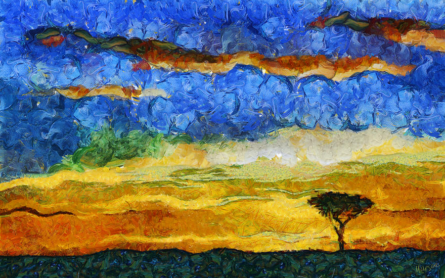 Vincent Van Gogh Painting - Kenyan Sunrise by Marina Likholat