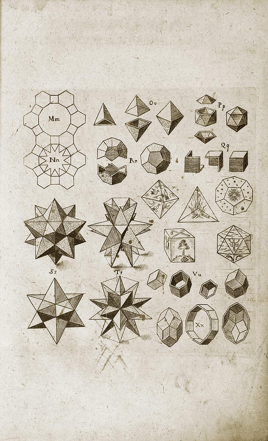 Cube Photograph - Kepler On Polyhedral Geometry by Library Of Congress