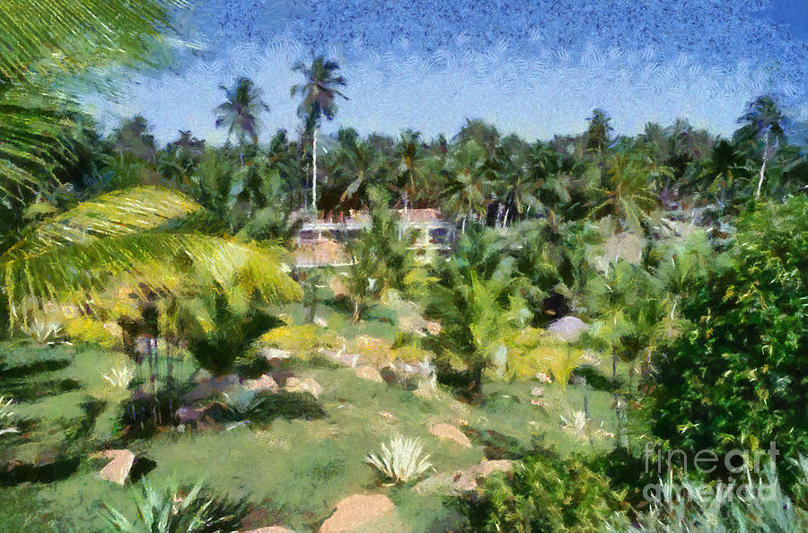 Kerala landscape Painting by George Atsametakis