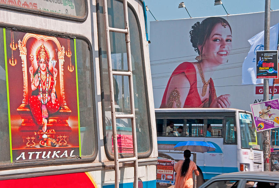 Kerala street scene Photograph by Dennis Cox