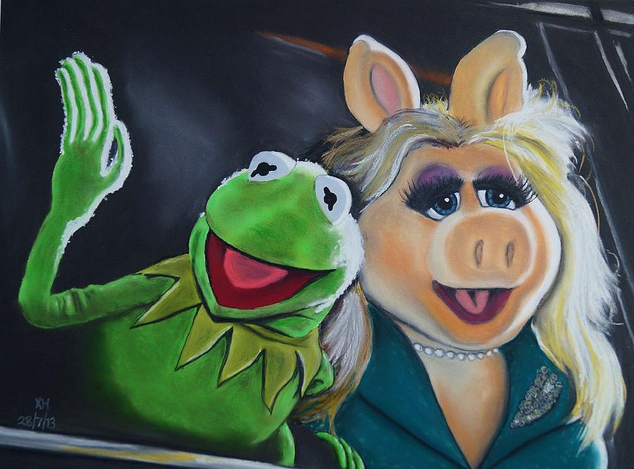 Kermit The Frog Pastel - Kermit The Frog And Miss Piggy by Kevin Hubbard