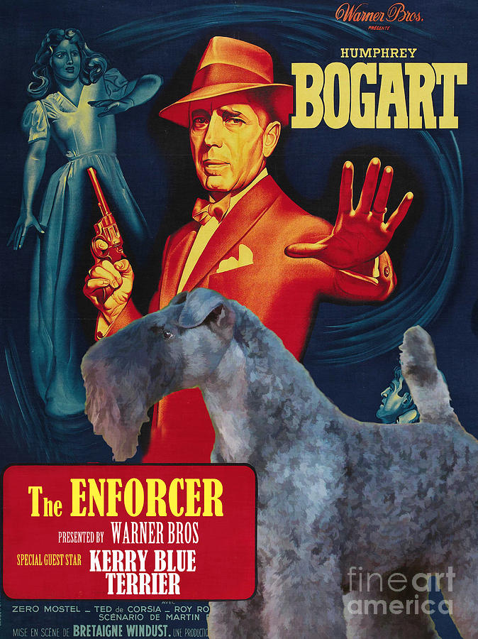 Kerry Blue Terrier Art Canvas Print - The Enforcer Movie Poster Painting by Sandra Sij